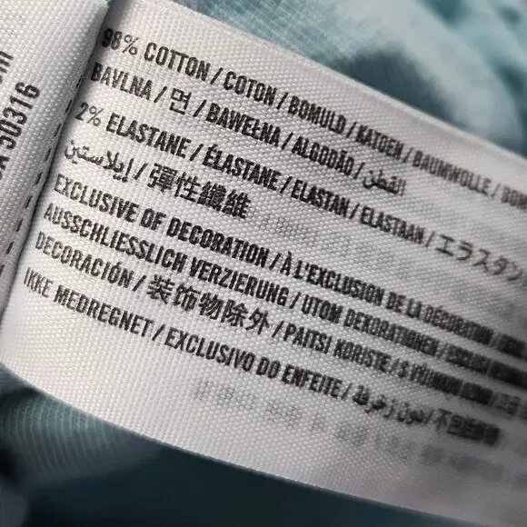 Hollister Flamingo Button Up Shirt Mens M Short Sleeve Blue Preppy Stretch - Picture 6 of 7